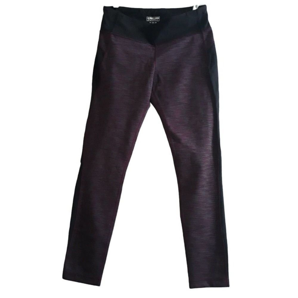 Kirkland Signature Workout Pants Leggings Women Medium Purple Black